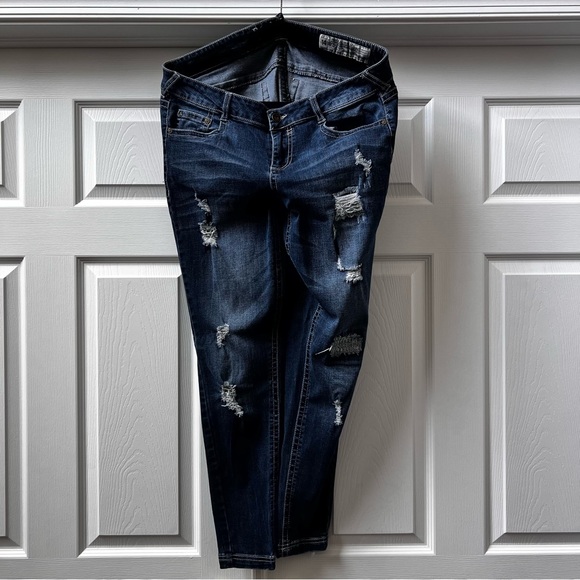 Rocks & Indigo Denim - Rocks & Indigo Blue Denim Distressed Jeans, Size 14
